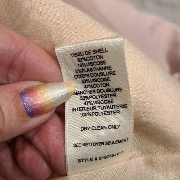 Rebecca Taylor Tailored Stretch Modern Suiting Jacket Blazer Primrose Pink | 8 - Picture 10 of 11